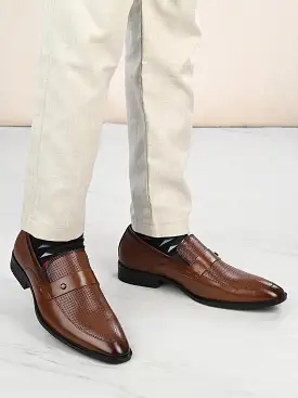 Alberto Torresi Genuine Laether Brown Slipon Formal Shoes